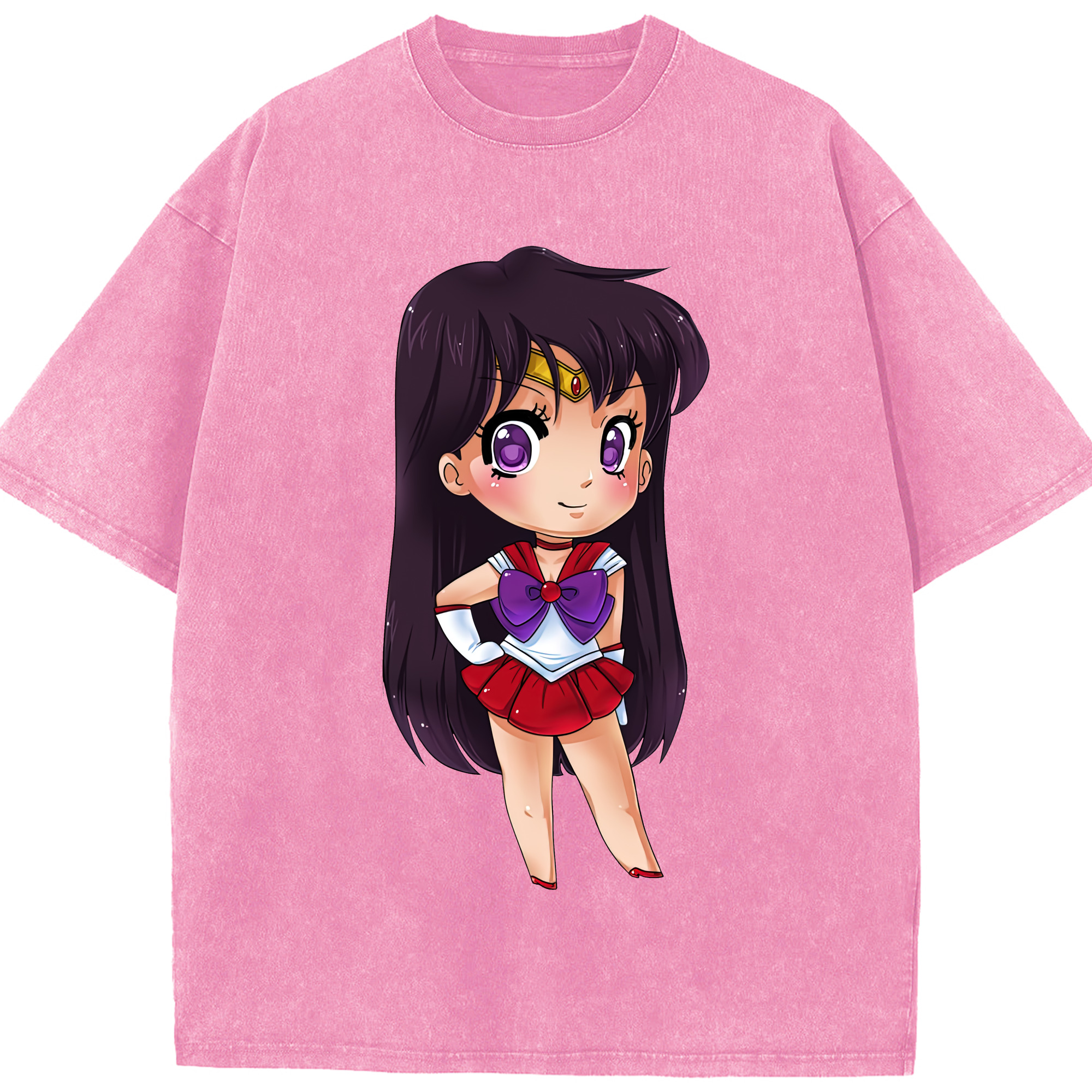 （画像用） 美少女戦士セーラームーン 火野レイ ひの レイ Sailor Moon Hino Rei （セーラーマーズ,Sailor Mars） 綿100% ヴィンテージ風 半袖Tシャツ（フロントプリント）